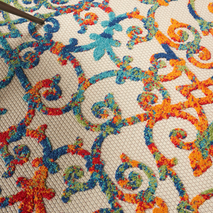 Latitude Vive Mariners Ivory/Blue/Orange Outdoor Rug & Reviews